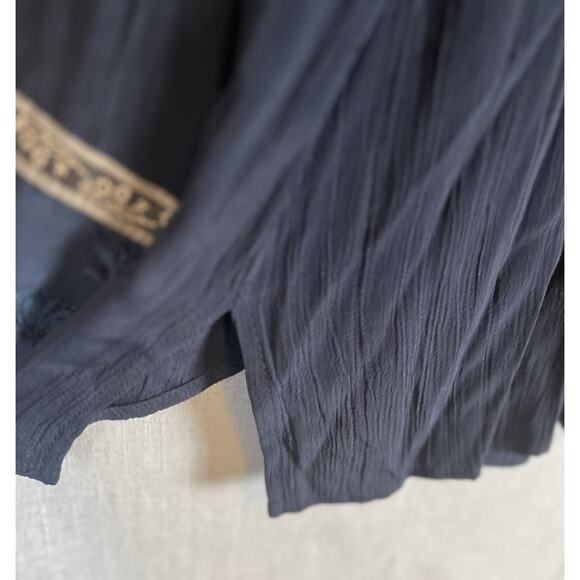 VTG Spencer Alexis Maxi Dress 2 Pc Set Kimono Topper Women 10 Velvet Dark Blue - Picture 16 of 16